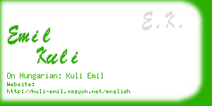 emil kuli business card